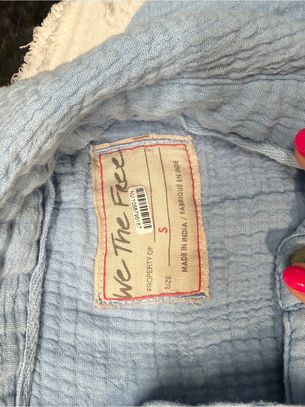 We The Free Light Blue Gauze Shirt - Picture 2 of 2